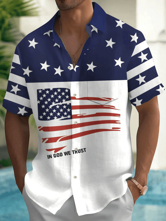 Men's American Flag Print Shirt