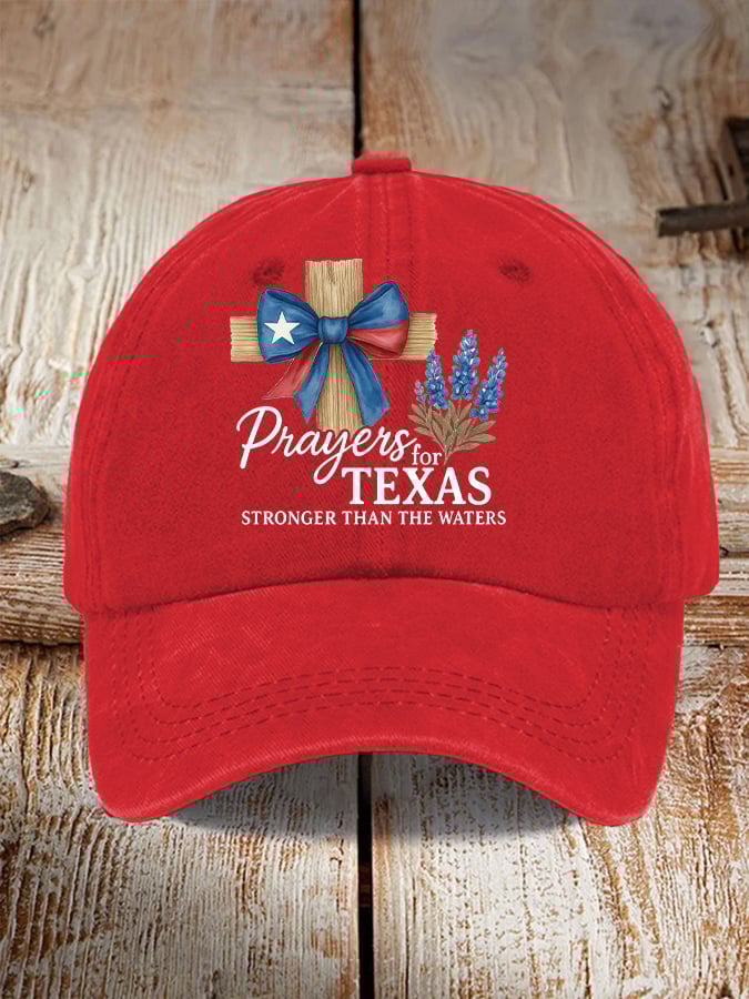 🙏💔Join us in praying for Texas.🙏Retro Texas Strong Prayers For Texas Stronger Than The Waters Print Baseball Cap