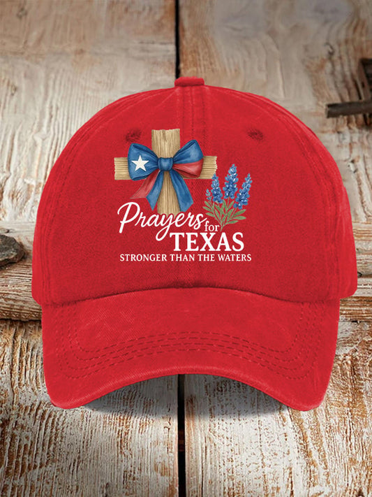 🙏💔Join us in praying for Texas.🙏Retro Texas Strong Prayers For Texas Stronger Than The Waters Print Baseball Cap