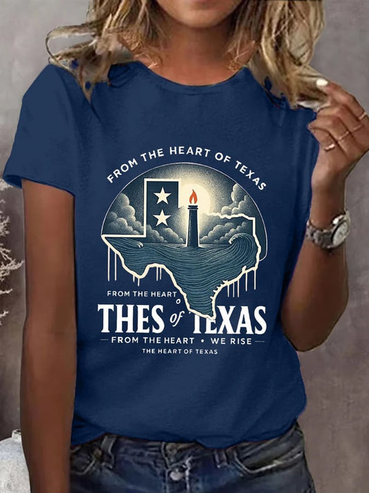 🙏💔Join us in praying for Texas.🙏Women's Texas Strong Print Crew Neck T-Shirt