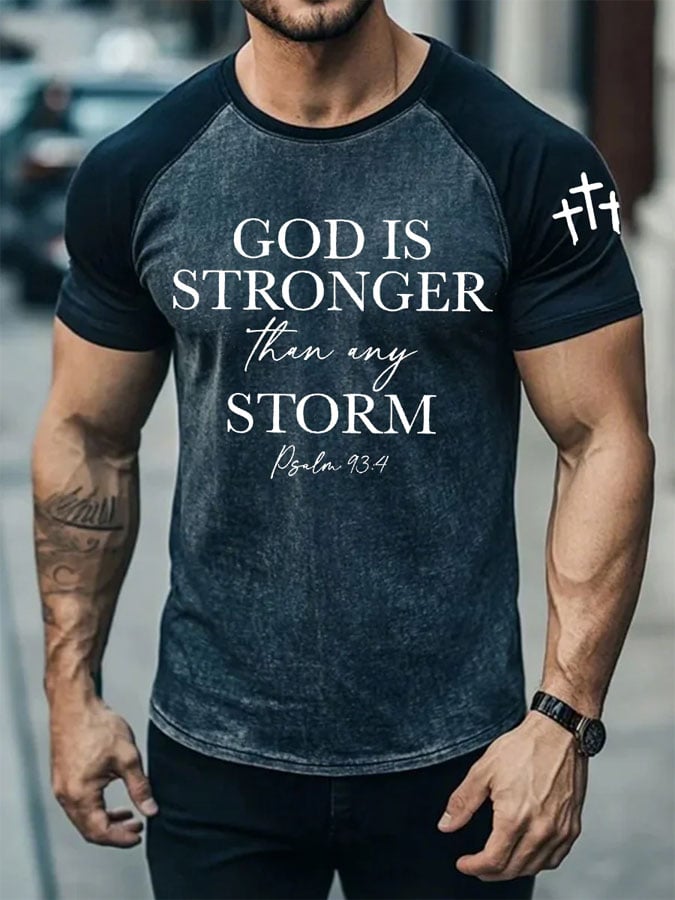 🙏💔Join us in praying for Texas.🙏Men's Stronger Than The Strom Print Raglan T-Shirt