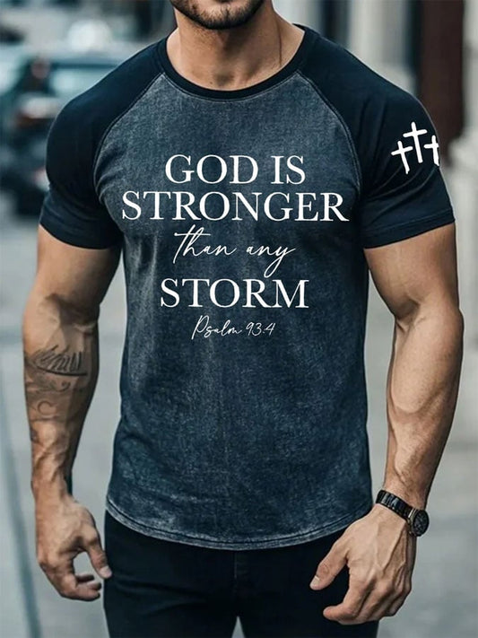🙏💔Join us in praying for Texas.🙏Men's Stronger Than The Strom Print Raglan T-Shirt