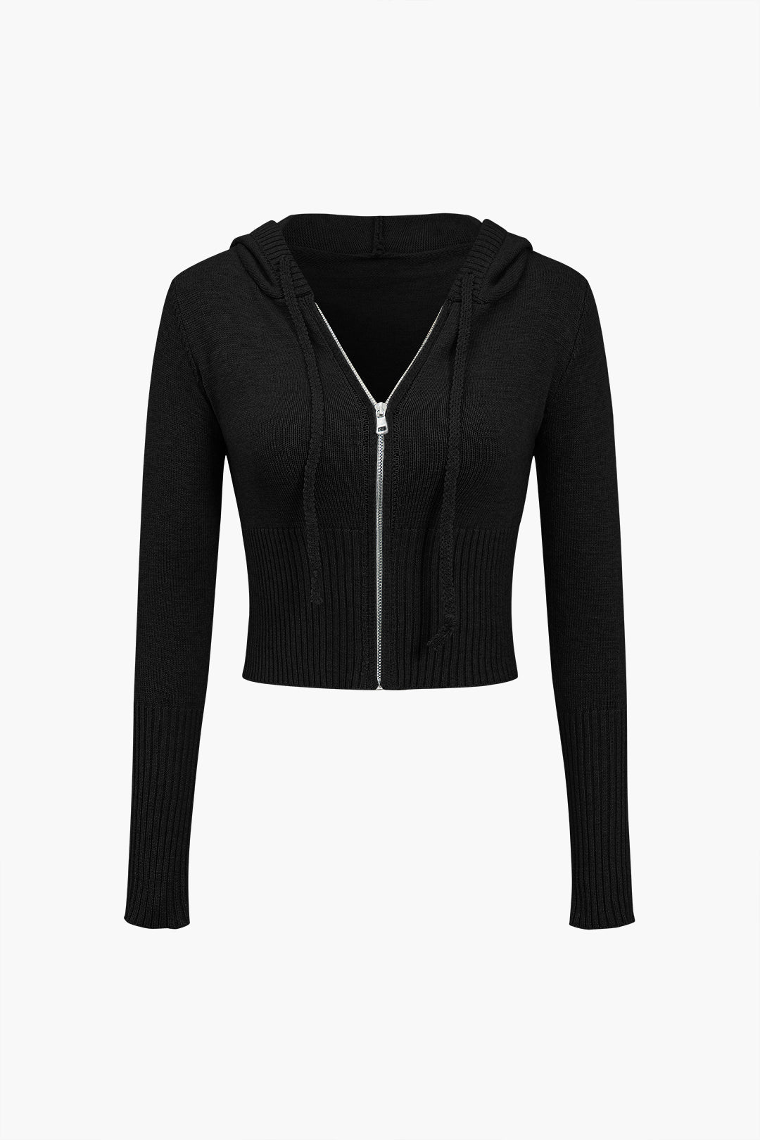Solid Knit Hooded Top And Asymmetrical Pants Set