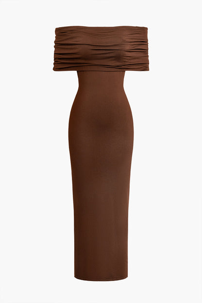 Twisted Backless Off Shoulder Maxi Dress