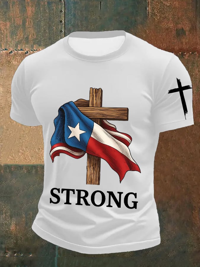 🙏💔Join us in praying for Texas.🙏Men's Vintage Texas Strong Print T-Shirt