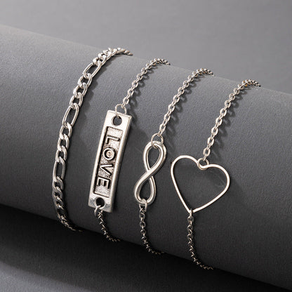 Set of 4 Chain Bracelets, Boho Bracelets For Women