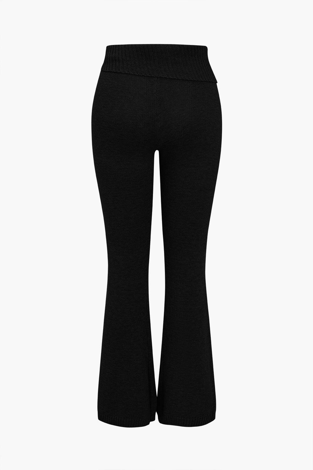 Solid Knit Hooded Top And Asymmetrical Pants Set