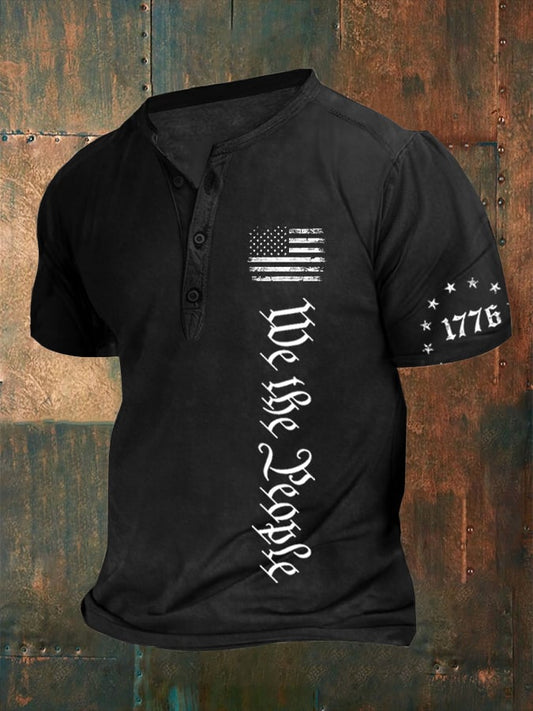 Men's We The People Independence Day Print Henley T-Shirt
