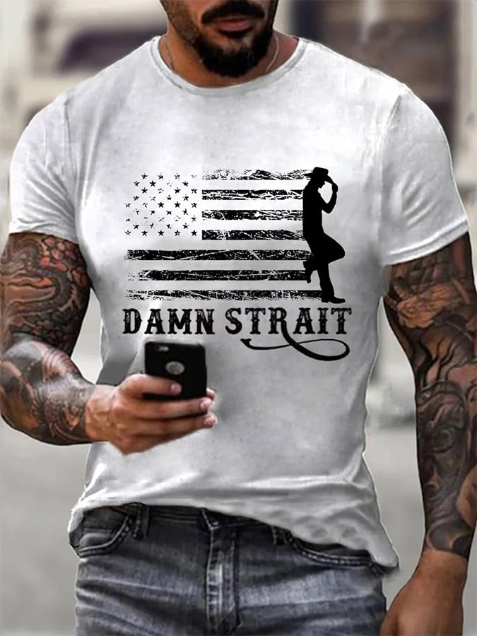 🙏💔Join us in praying for Texas.🙏Men's Damn Strait Country Music Fan T-shirt