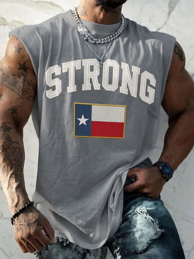 🙏💔Join us in praying for Texas.🙏Retro Men's Texas StrongPrint Tops Tank