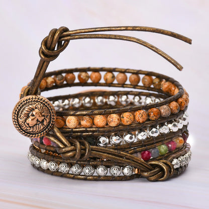 Natural Tiger’s Eye Gemstone Bracelet, Crystal Beaded Bracelet