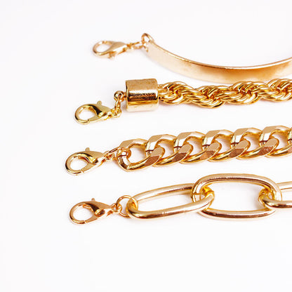 Set of 4 Chain Bracelets, Bohemian Bracelets For Women